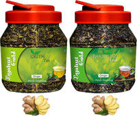 Byahut Gold Ginger Green Tea and Ginger Darjeeling Leaf Ginger Green Tea Mason Jar(400 g)