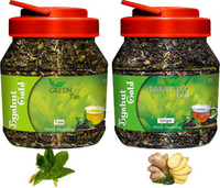Byahut Gold Tulsi Green Tea and Ginger Darjeeling Leaf Ginger, Tulsi Green Tea Mason Jar(400 g)
