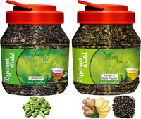 Byahut Gold Cardamom Darjeeling Leaf and Ginger Black Pepper Green Tea Cardamom, Ginger, Black Pepper Green Tea Mason Jar(400 g)