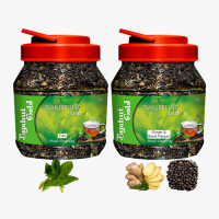 Byahut Gold Tulsi & Ginger Black Pepper Combo Darjeeling Leaf Tulsi, Ginger, Black Pepper Green Tea Mason Jar(400 g)