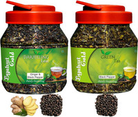 Byahut Gold Ginger Black Pepper Darjeeling Leaf and Black Pepper Green Tea Ginger, Black Pepper Green Tea Mason Jar(400 g)