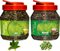 Byahut Gold Tulsi Green Tea and Cardamom Organic Tea Cardamom, Tulsi Green Tea Mason Jar(400 g)