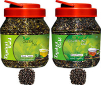 Byahut Gold Black Pepper Green Tea and Black Pepper Darjeeling Leaf Black Pepper Green Tea Mason Jar(400 g)