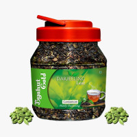 Byahut Gold Cardamom Darjeeling Leaf Cardamom Green Tea Mason Jar(200 g)