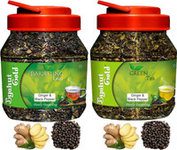 Byahut Gold Ginger Black Pepper Darjeeling Leaf and Ginger Black Pepper Green Tea Ginger, Black Pepper Green Tea Mason Jar(400 g)