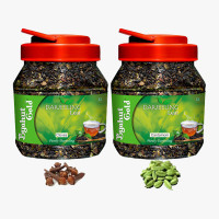 Byahut Gold Cloves & Cardamom Combo Darjeeling Leaf Cloves, Cardamom Green Tea Mason Jar(400 g)