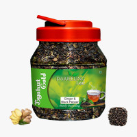 Byahut Gold Ginger & Black Pepper Darjeeling Leaf Ginger, Black Pepper Green Tea Mason Jar(200 g)