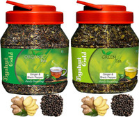 Byahut Gold Ginger Black Pepper Organic Tea and Ginger Black Pepper Green Tea Ginger, Black Pepper Green Tea Mason Jar(400 g)