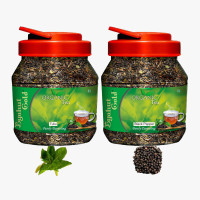 Byahut Gold Tulsi & Black Pepper Combo Organic Tea Tulsi, Black Pepper Green Tea Mason Jar(400 g)