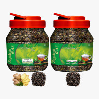 Byahut Gold Ginger Black Pepper 2x Combo Organic Tea Ginger, Black Pepper Green Tea Mason Jar(400 g)