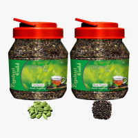 Byahut Gold Cardamom & Black Pepper Combo Organic Tea Cardamom, Black Pepper Green Tea Mason Jar(400 g)