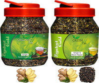 Byahut Gold Ginger Organic Tea and Ginger Black Pepper Green Tea Ginger, Black Pepper Green Tea Mason Jar(400 g)