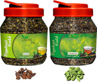 Byahut Gold Cloves Green Tea and Cardamom Organic Tea Cardamom, Cloves Green Tea Mason Jar(400 g)