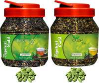 Byahut Gold Cardamom Darjeeling Leaf and Cardamom Green Tea Cardamom Green Tea Mason Jar(400 g)