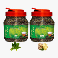 Byahut Gold Tulsi Ginger Organic Tea Tulsi, Ginger Green Tea Mason Jar(400 g)
