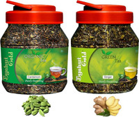 Byahut Gold Cardamom Organic Tea and Ginger Green Tea Cardamom, Ginger Green Tea Mason Jar(400 g)
