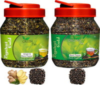 Byahut Gold Ginger Black Pepper Green Tea and Black Pepper Organic Tea Ginger, Black Pepper Green Tea Mason Jar(400 g)