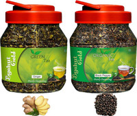 Byahut Gold Ginger Green Tea and Black Pepper Organic Tea Ginger, Black Pepper Green Tea Mason Jar(400 g)