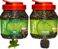 Byahut Gold Tulsi Darjeeling Leaf and Black Pepper Green Tea Black Pepper, Tulsi Green Tea Mason Jar(400 g)