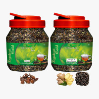 Byahut Gold Cloves & Ginger Black Pepper Combo Organic Tea Cloves, Ginger, Black Pepper Green Tea Mason Jar(400 g)