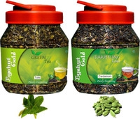 Byahut Gold Tulsi Green Tea and Cardamom Darjeeling Leaf Cardamom, Tulsi Green Tea Mason Jar(400 g)