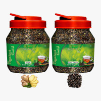 Byahut Gold Ginger & Black Pepper Combo Organic Tea Ginger, Black Pepper Green Tea Mason Jar(400 g)