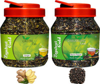 Byahut Gold Ginger Green Tea and Black Pepper Darjeeling Leaf Ginger, Black Pepper Green Tea Mason Jar(400 g)