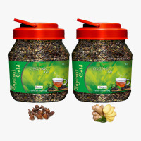 Byahut Gold Cloves & Ginger Combo Organic Tea Cloves, Ginger Green Tea Mason Jar(400 g)