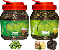 Byahut Gold Cardamom Organic Tea and Ginger Black Pepper Green Tea Ginger, Black Pepper Green Tea Mason Jar(400 g)