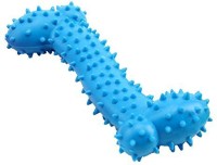 Sage Square High Quality Natural Rubber Bone Shape Toy cum Tug Toy Cum Chew Toy for Dog / Puppy / Cat / Kitten (Blue) Rubber Chew Toy For Dog & Cat