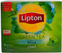 Lipton Green Tea, Refreshing Mint (100 Tea Bags) - 150g Mint Green Tea Bags Box(150 g)