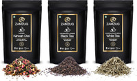 ZAMZUG Kashmiri Kahwa, Darjeeling Black Tea, Darjeeling Needle Tea pack Rose, Almond, Herbs, Saffron, Cardamom Herbal Tea Pouch(600)