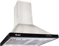 Quba 2715 Baffle Filter Wall Mounted Chimney(Silver & Black 1050 CMH)