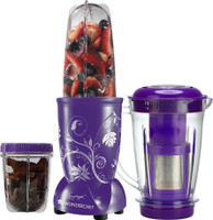 WONDERCHEF Nutri-Blend with Juicer Attachment Nutri Blend 400 W Juicer Mixer Grinder (3 Jars, Purple)
