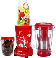 WONDERCHEF Nutri-Blend with Juicer Attachment Nutri Blend 400 W Juicer Mixer Grinder (3 Jars, Red)