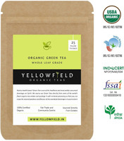 Yellowfield Whole Leaf Green Tea - Tea Bags Unflavoured Green Tea Bags Pouch(25 Bags)