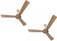 LUMINOUS Trigon Combo 1200 mm 3 Blade Ceiling Fan(Sandstrom Gold, Pack of 2)