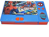 Zahuu Jumbo Spiderman Pencil Box With Inside 6 Hidden Pockets Jumbo Big Size Are, 25cmX15cmX3cm Art Plastic Pencil Box(Set of 1, Blue)