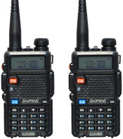 visionrabbit BAOFENG UV5R WALKIE TALKIE (2pair) baofeng uv5r 136-174/400-480 MHz Dual Band Walkie Talkie(Black)