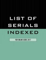 List of Serials Indexed for Online Users 2017(English, Paperback, unknown)