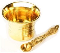 SBBCO Brass Panch Paatra Worship Glass with Spoon/Pali/Achamani Brass Kalash(Gold)