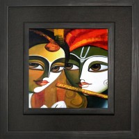 shyam art Oil 12 inch x 12 inch Painting