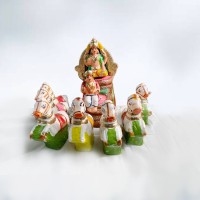 Puja N Pujari Surya Bhagavan Ratham Golu Dolls Set for Navaratri and Sankranti Decorative Showpiece  -  25 cm(Clay, Multicolor)
