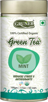 Gruner Mint Flavour Green Tea 100 gm | Mint Green Tea Tin(100 g)