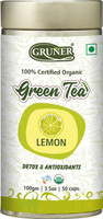 Gruner Lemon Flavour Green Tea 100gm | Lemon Green Tea Tin(100 g)
