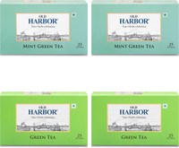 Old Harbor Tea Plain & Mint green tea (2 boxes of each flavour) Unflavoured, Mint Green Tea Bags Box(100 Bags)