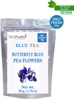 Teahues Butterfly pea flower blue tea zero caffeine weight loss Herbs Herbal Tea Pouch(50 g)