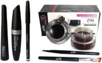 Preyansh Gel Eyeliner Black and Brown, Eyeliner Mascara Eyebrow Pencil (4 Items in the set)(4 Items in the set)