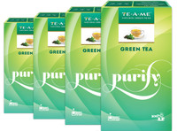 TE-A-ME Purify Pack of 4 (4 X 100 = 400) Green Tea Bags Box(400 Bags)
