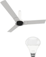 LUMINOUS New York Tiffany with 12 W Round B22 D LED Bulb 1200 mm 3 Blade Ceiling Fan(Alice, Pack of 1)